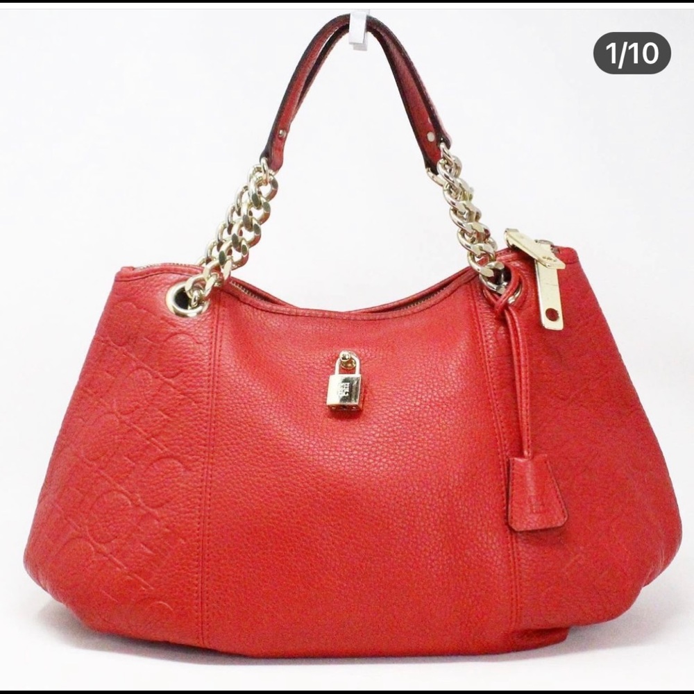 Carolina Herrera red leather